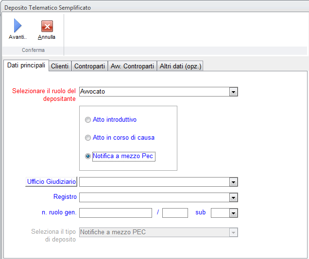 Notifica mezzo PEC