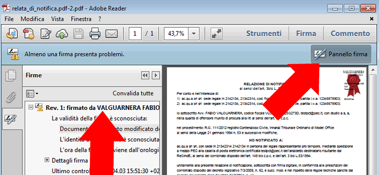 Notifica mezzo PEC