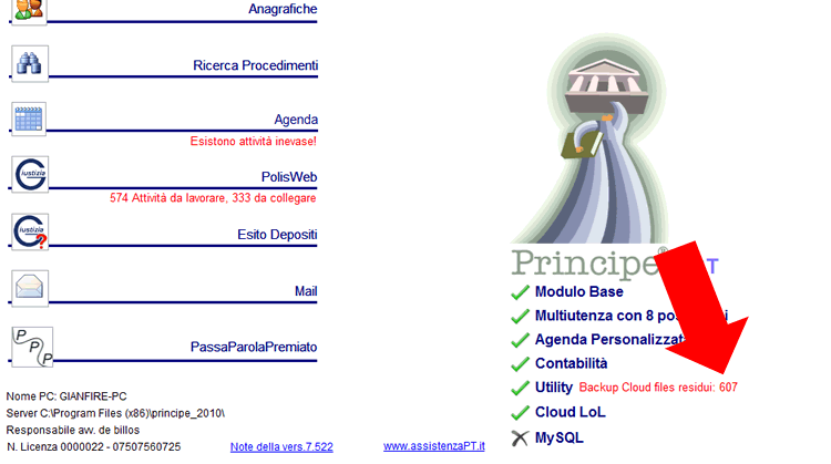 File residui Backup Principe