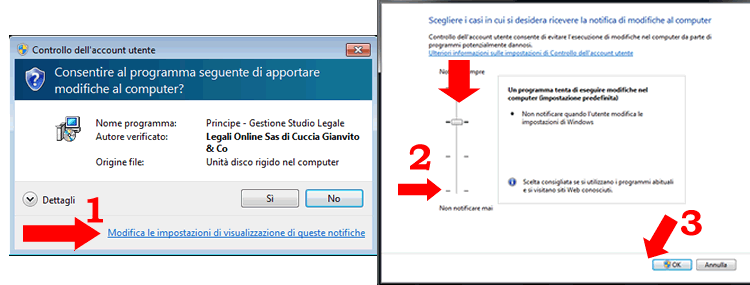 Controllo account utente